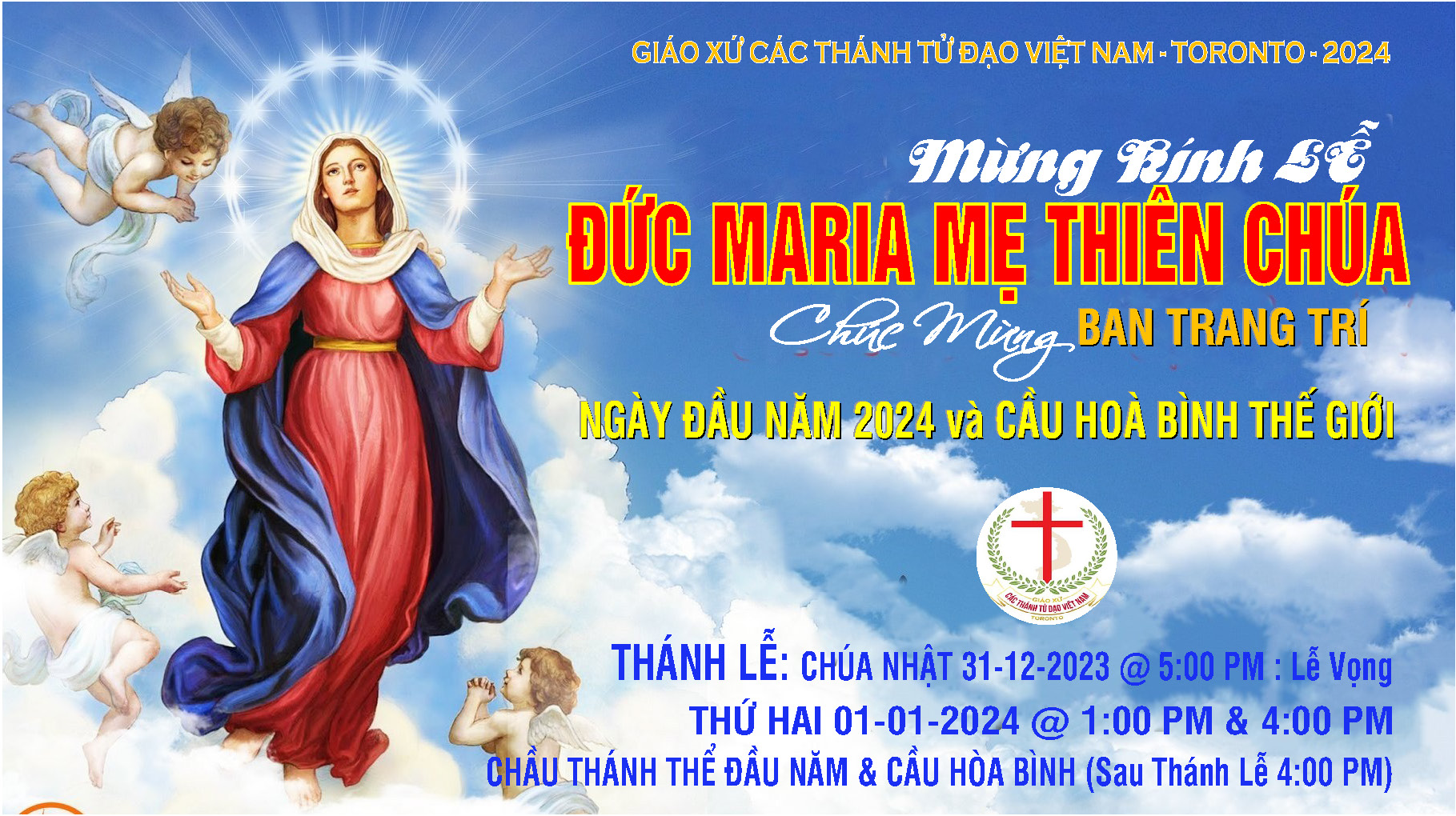 MỪNG KÍNH LỄ ĐỨC MARIA MẸ THIÊN CHÚA