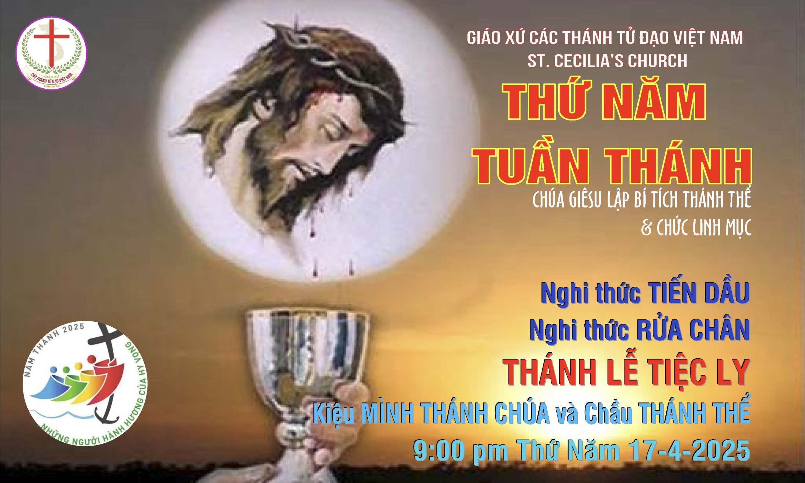 THỨ NĂM TUẦN THÁNH – THÁNH LỄ TIỆC LY