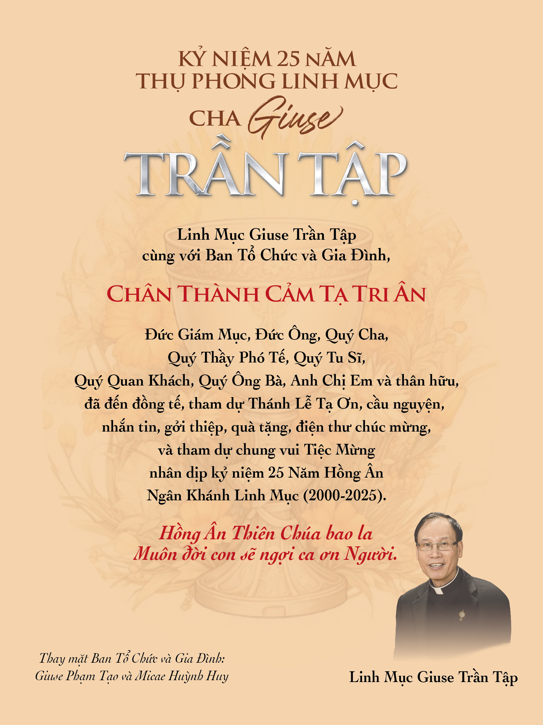 CHÂN THÀNH CẢM TẠ TRI ÂN