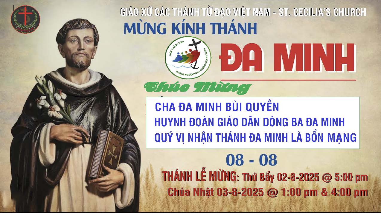 MỪNG KÍNH THÁNH ĐA MINH