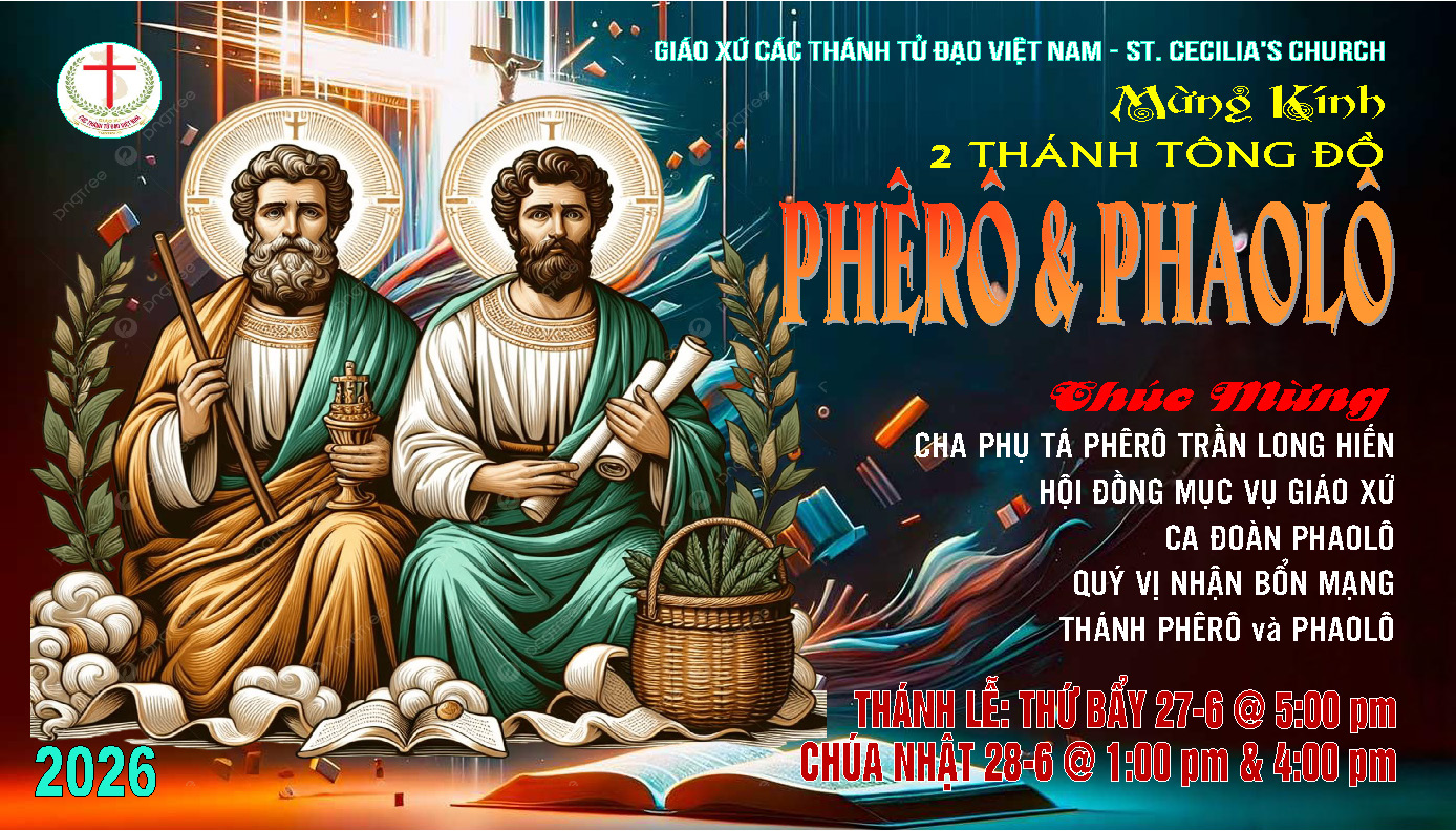 KÍNH HAI THÁNH TÔNG ĐỒ PHÊRÔ & PHAOLÔ