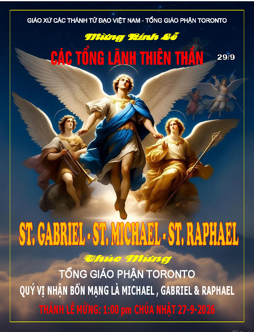 MỪNG KÍNH LỄ CÁC TỔNG LÃNH THIÊN THẦN